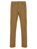 Beige Cotton Casual Pants