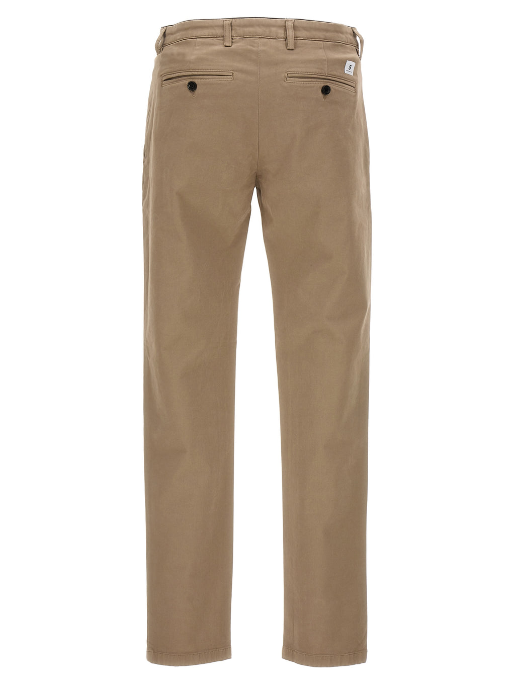Beige Cotton Casual Pants
