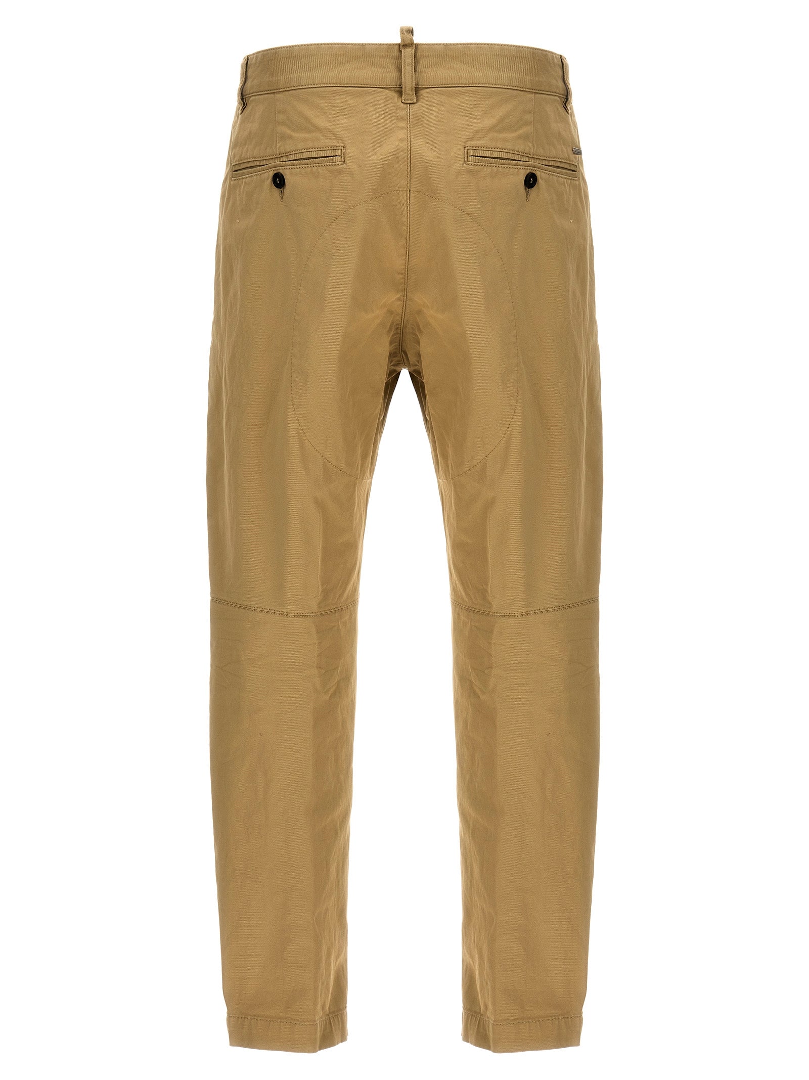 Beige Cotton Chino Pants