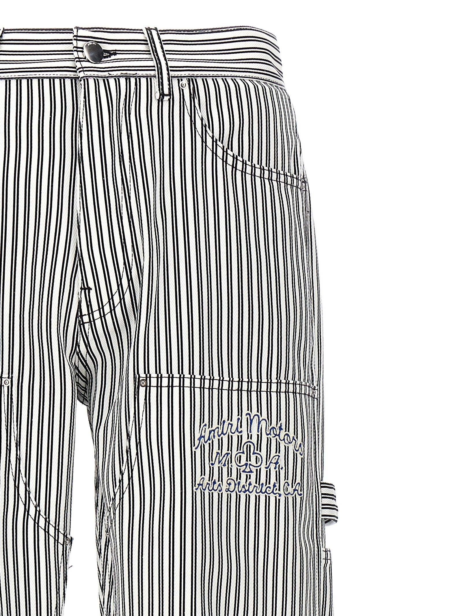 Bicolor Cotton Cargo Pants
