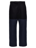 Blue Cotton Casual Pants
