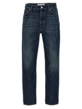 Blue Cotton Straight-Leg Jeans