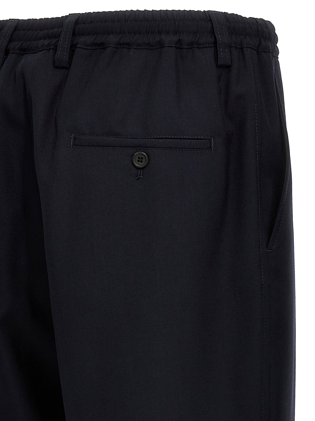 Blue Virgin Wool Cropped Pants