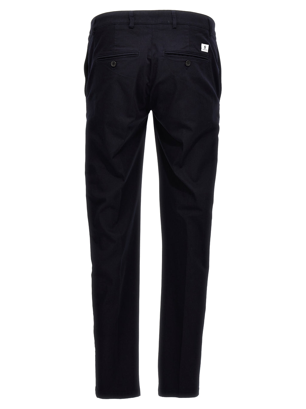 Blue Cotton Casual Pants