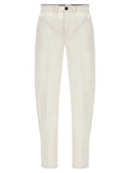 White Cotton Casual Pants