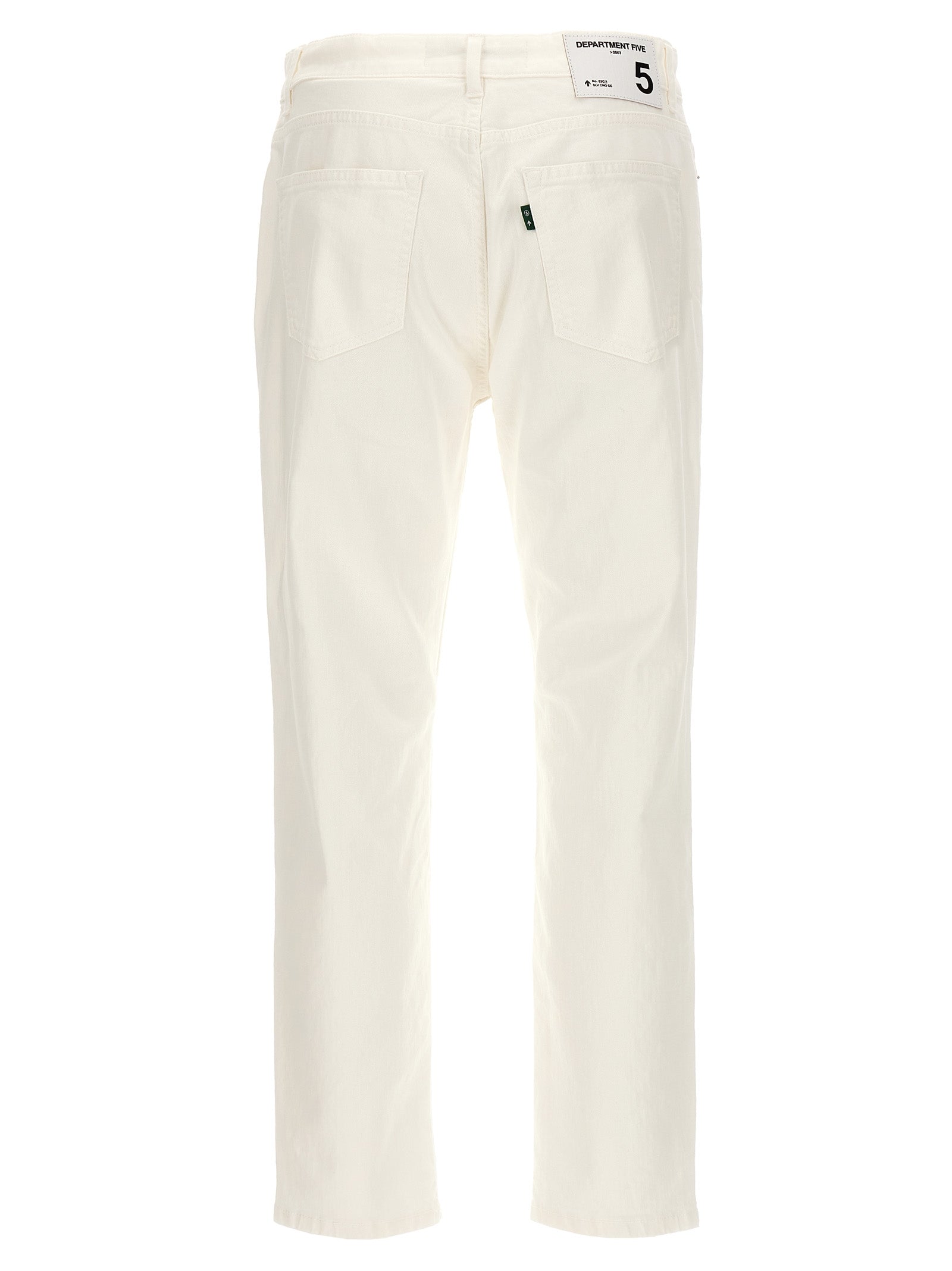 White Cotton Straight-Leg Jeans