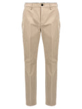 Beige Cotton Casual Pants
