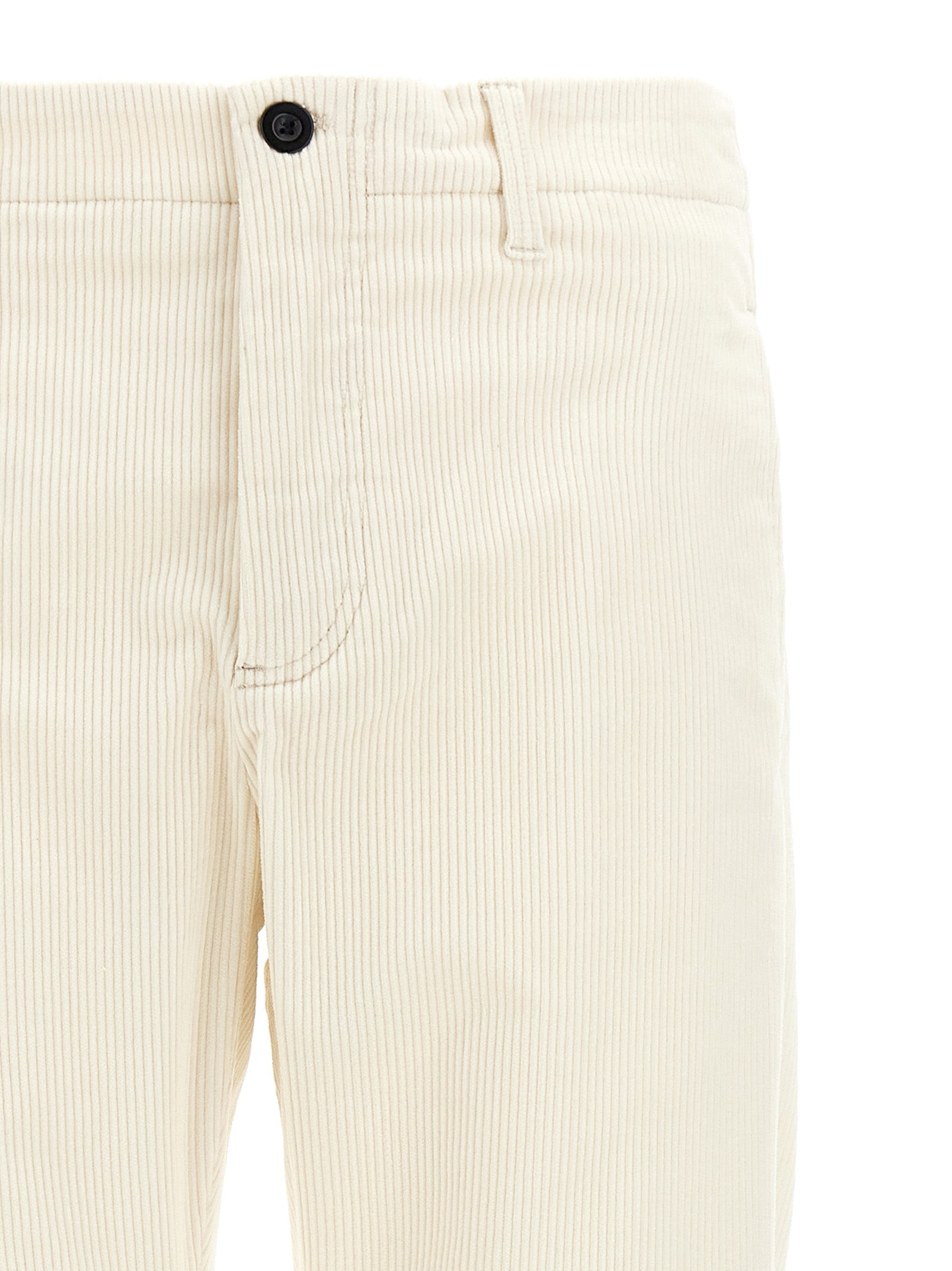 White Cotton Casual Pants