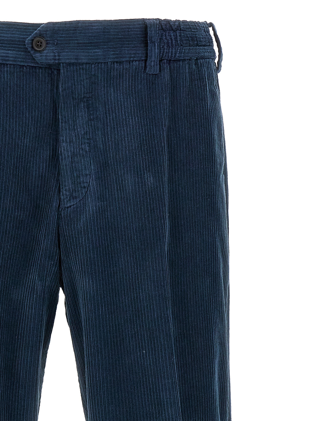 Blue Cotton Casual Pants