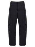 Blue Cotton Casual Pants