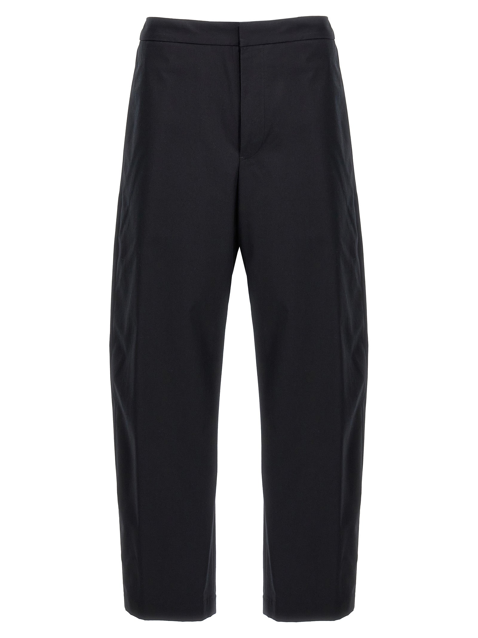 Blue Cotton Casual Pants