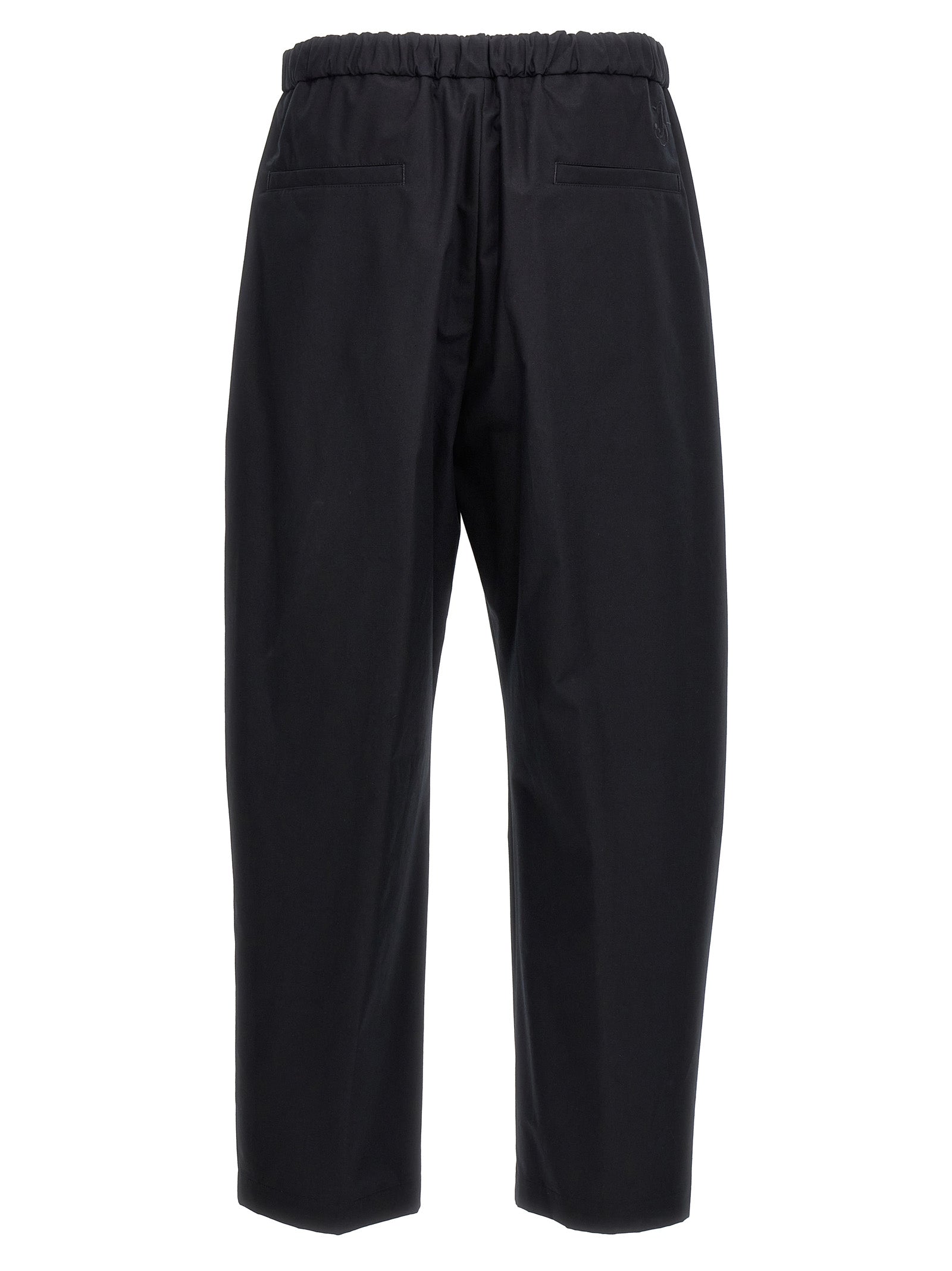 Blue Cotton Casual Pants