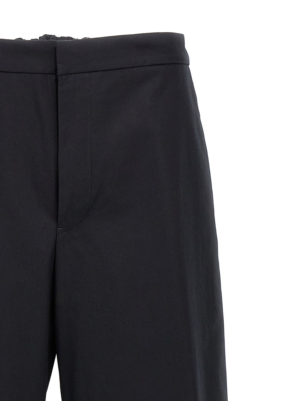 Blue Cotton Casual Pants