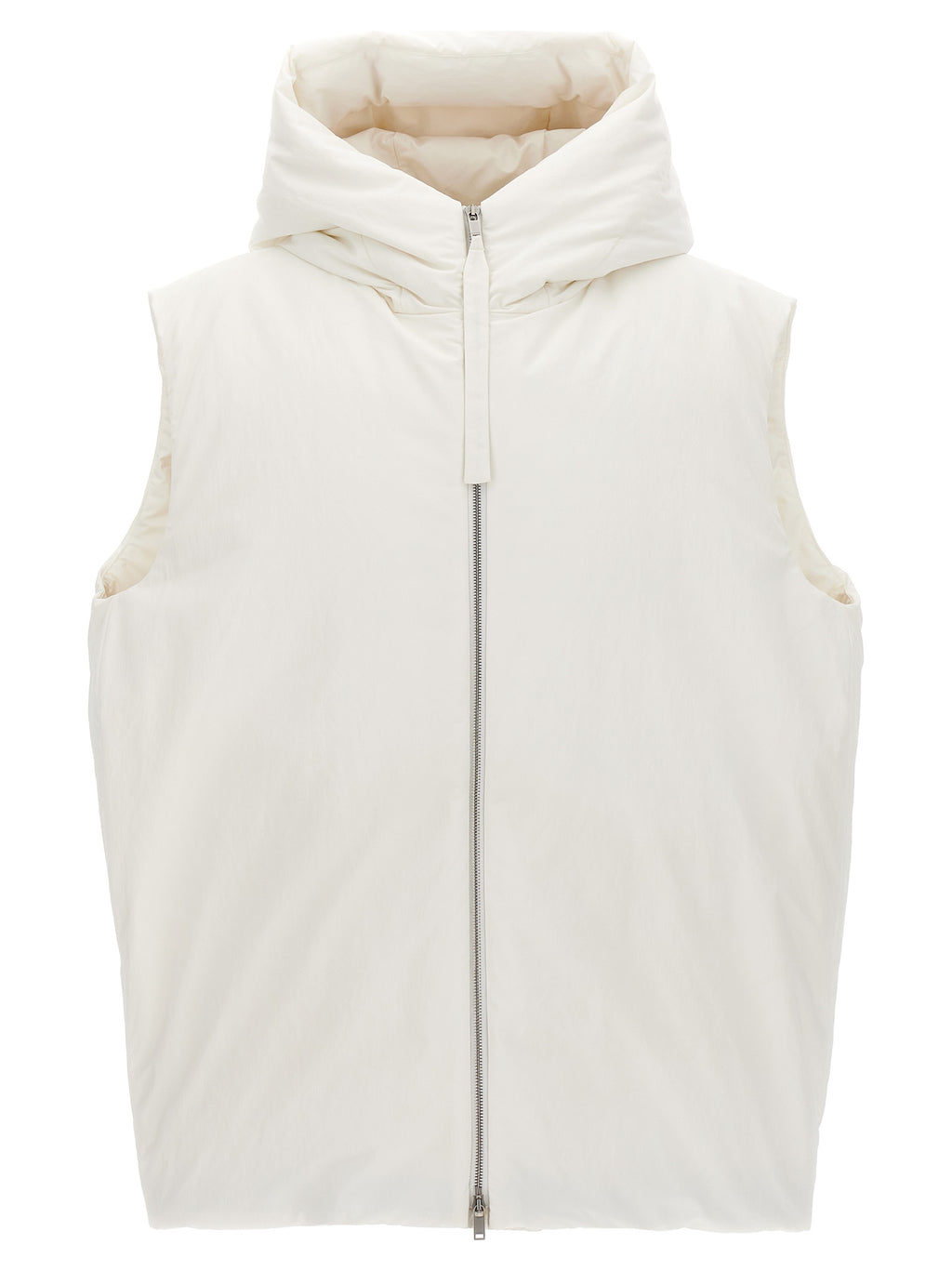 White Polyester Sleeveless Jacket