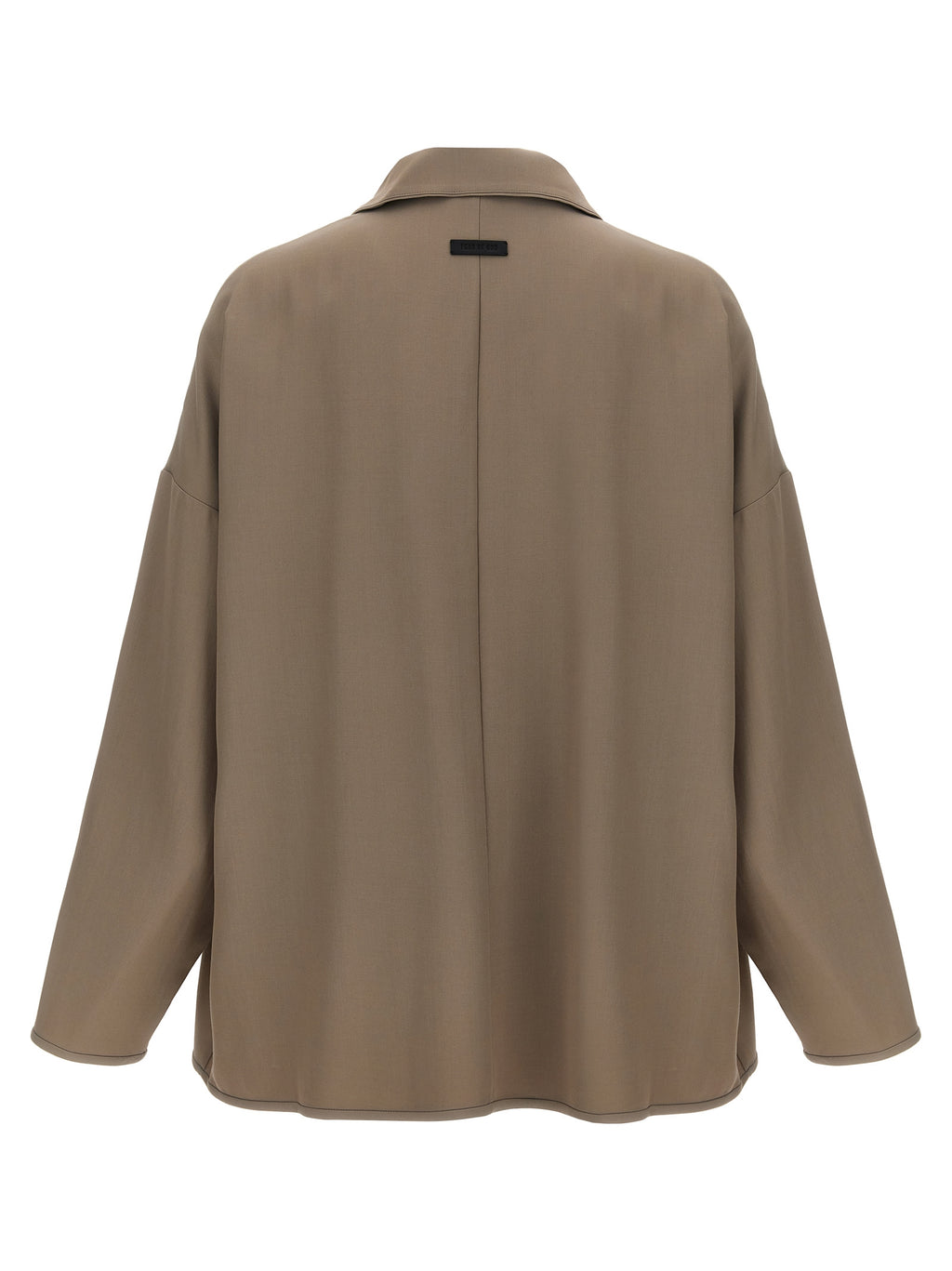 Beige Virgin Wool Full-Length Jacket