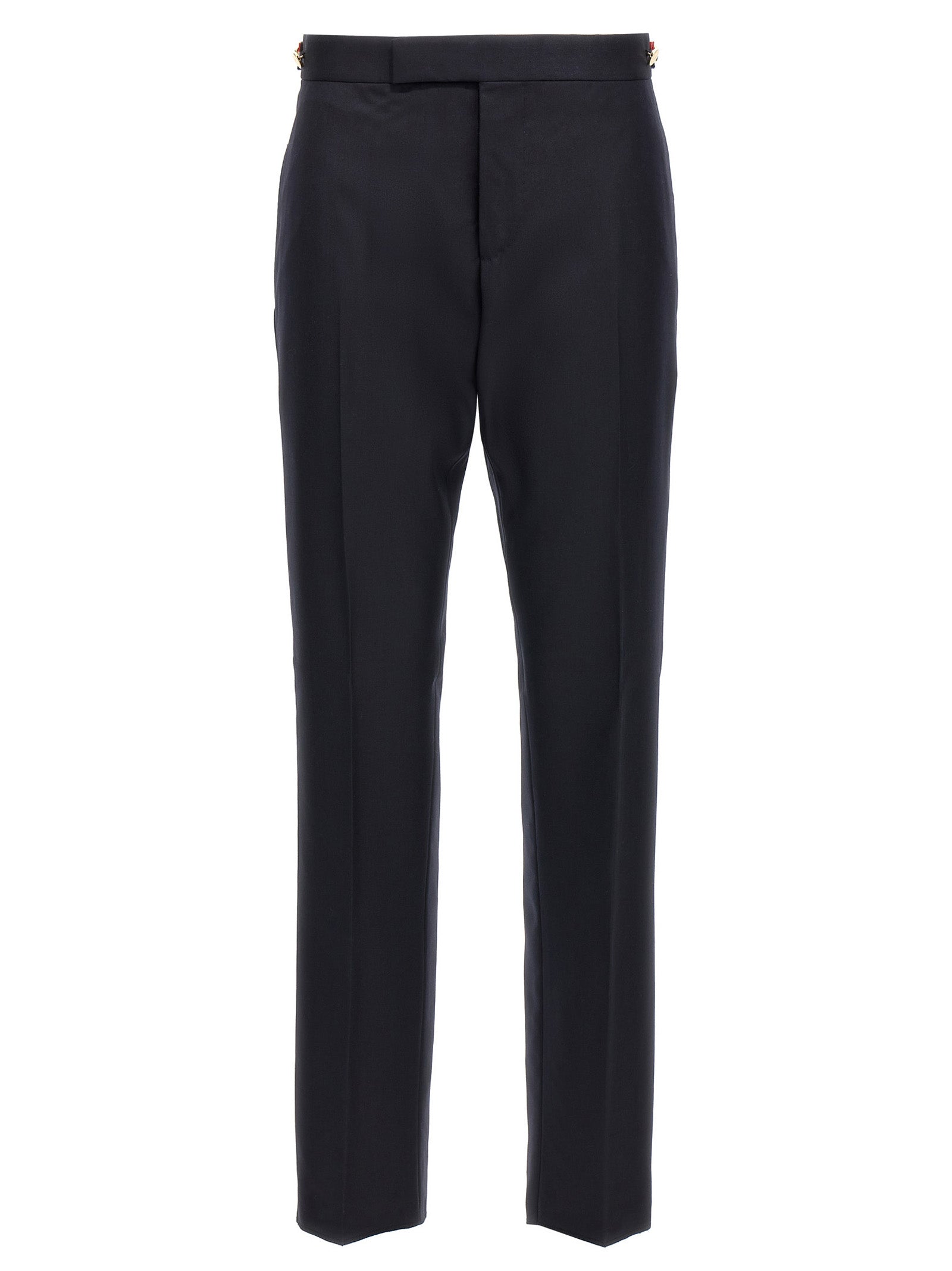 Blue Wool Casual Pants