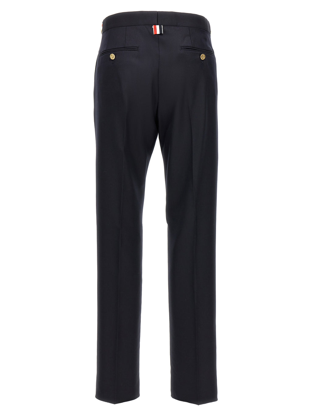 Blue Wool Casual Pants