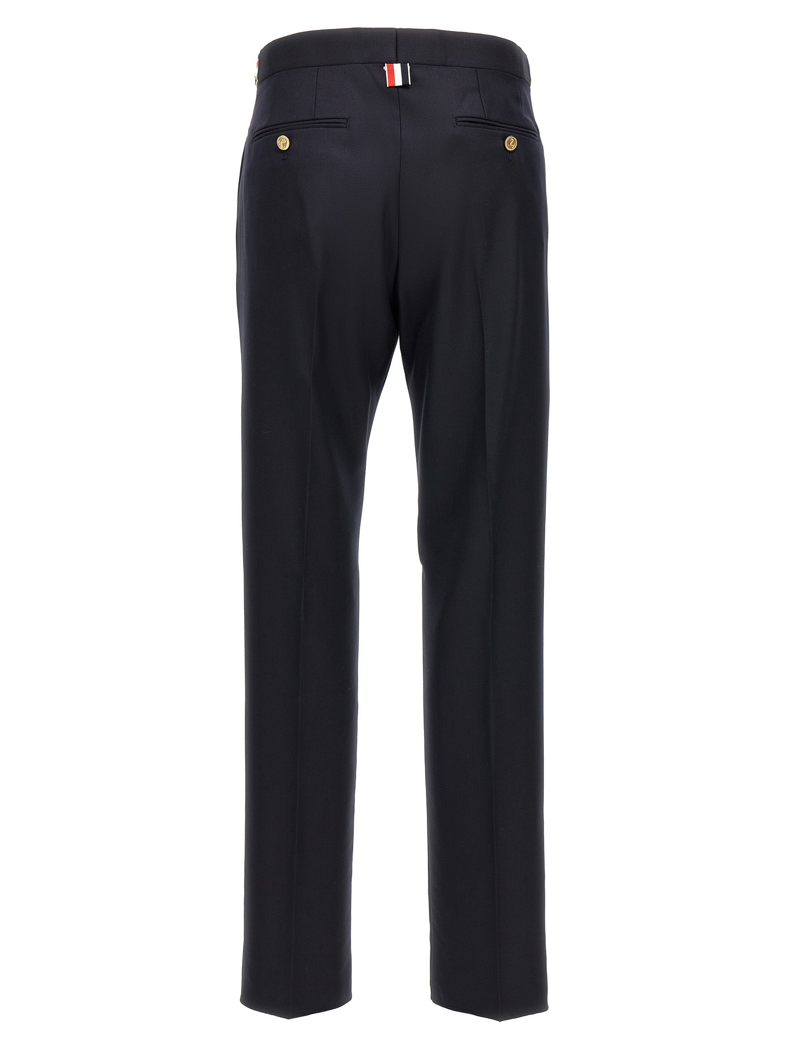 Blue Wool Casual Pants