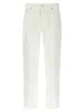 White Cotton Straight-Leg Jeans