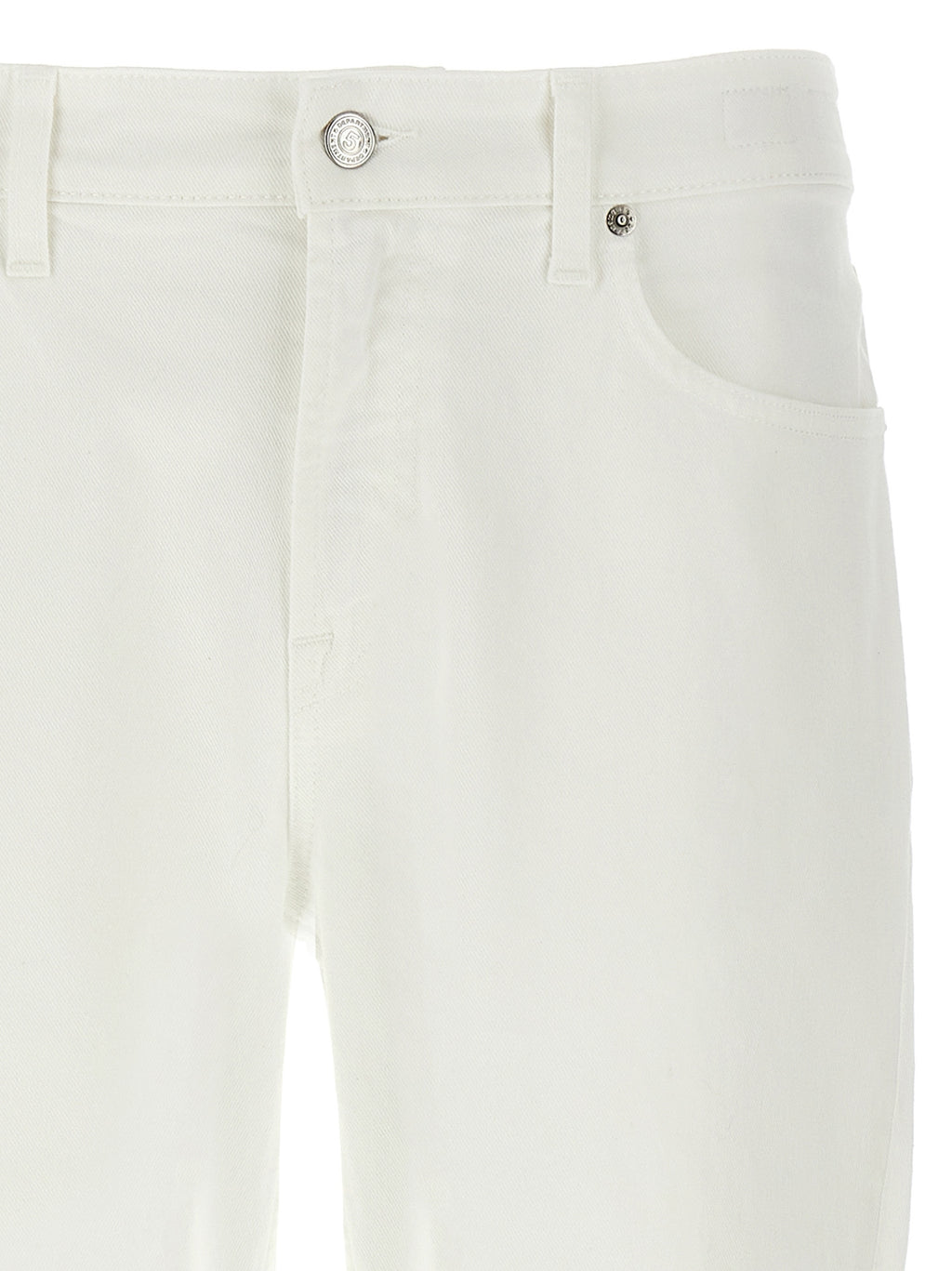 White Cotton Straight-Leg Jeans