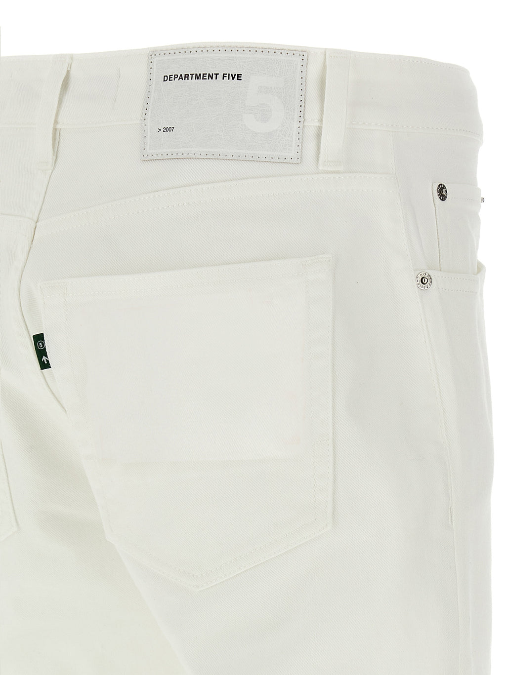 White Cotton Straight-Leg Jeans