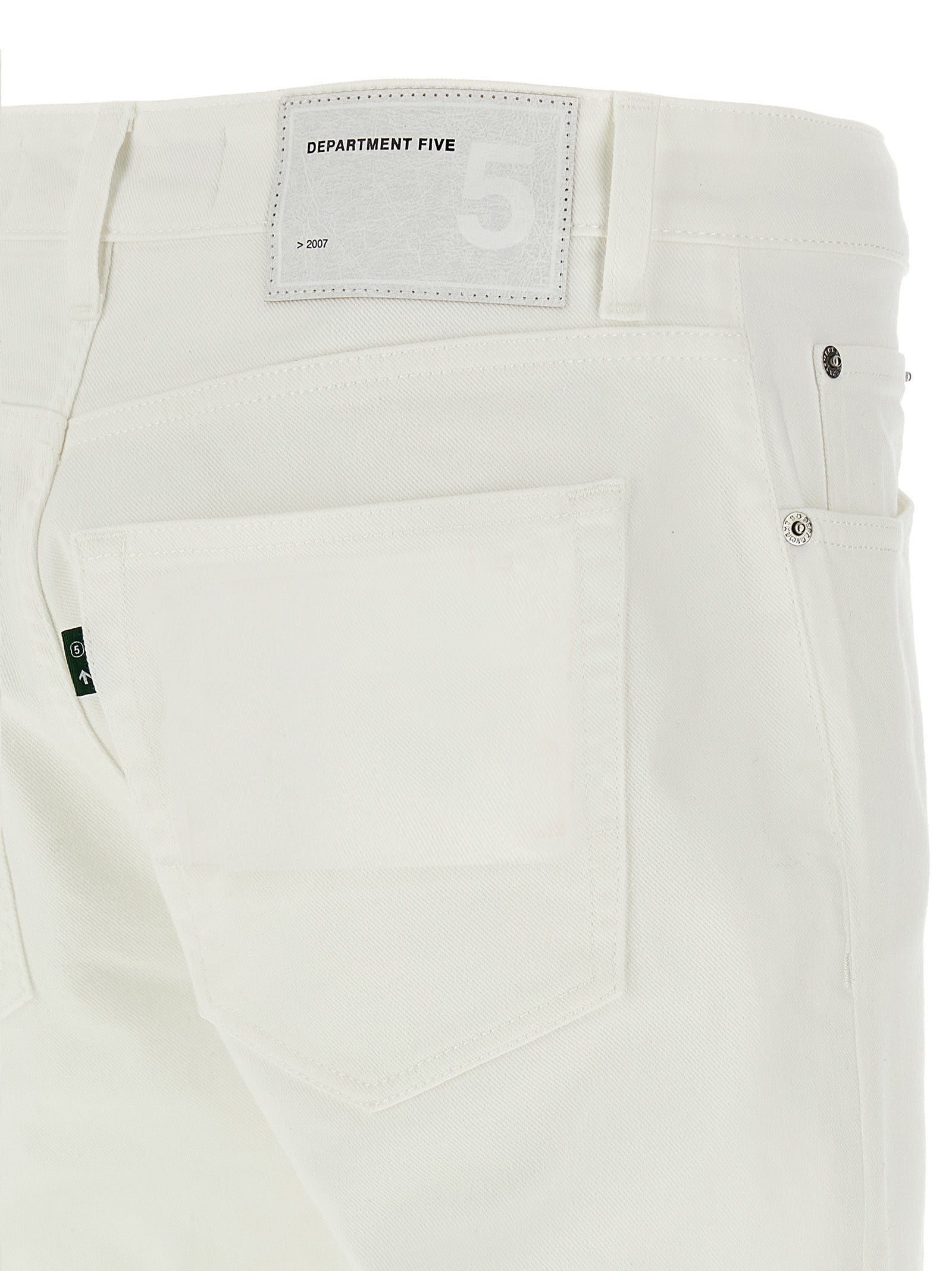 White Cotton Straight-Leg Jeans