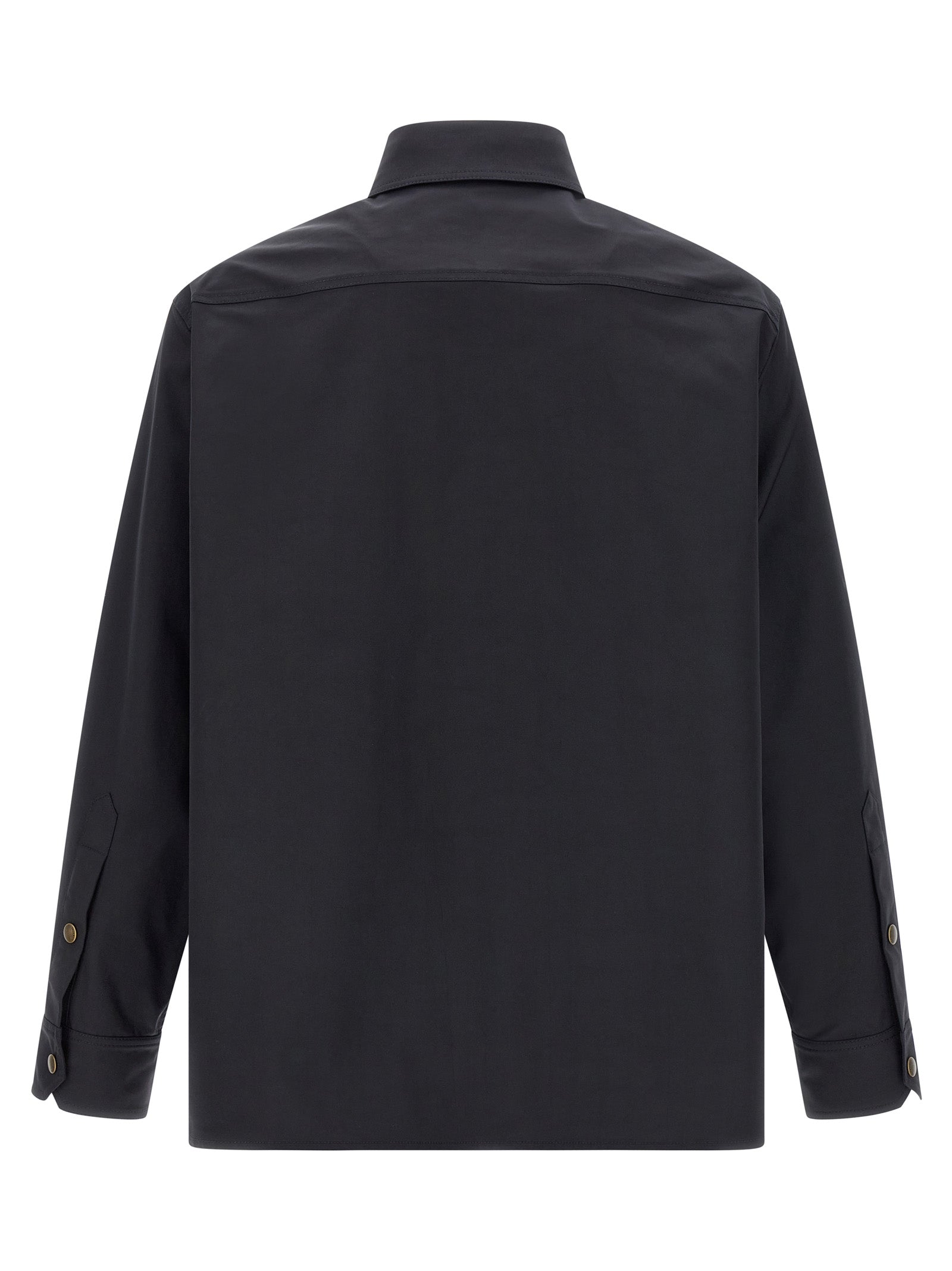 Blue Polyester Full-Length Jacket