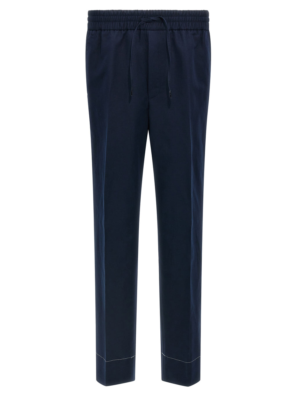 Blue Linen Casual Pants
