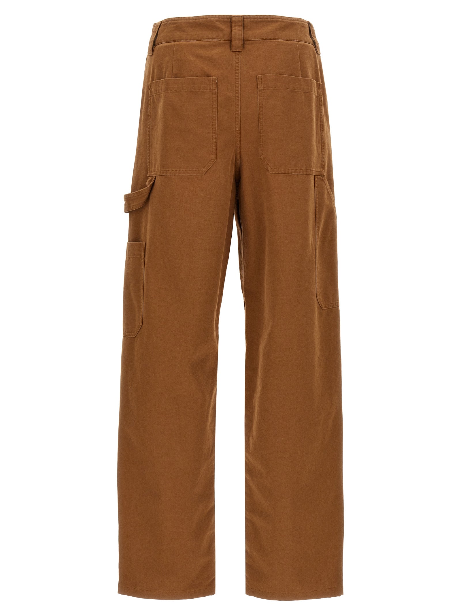 Brown Cotton Casual Pants