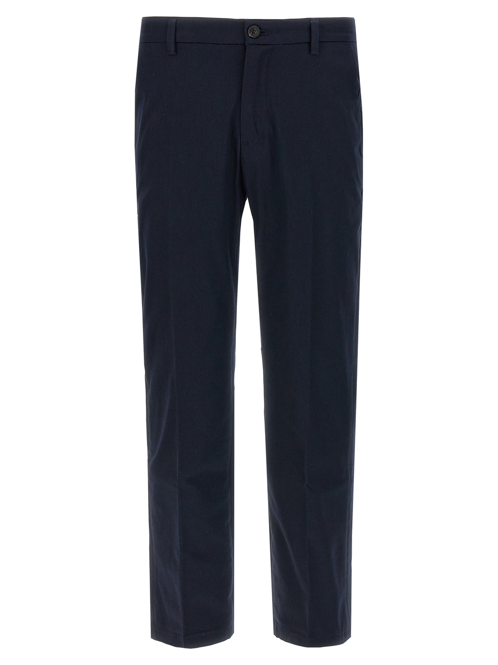 Blue Cotton Cropped Pants
