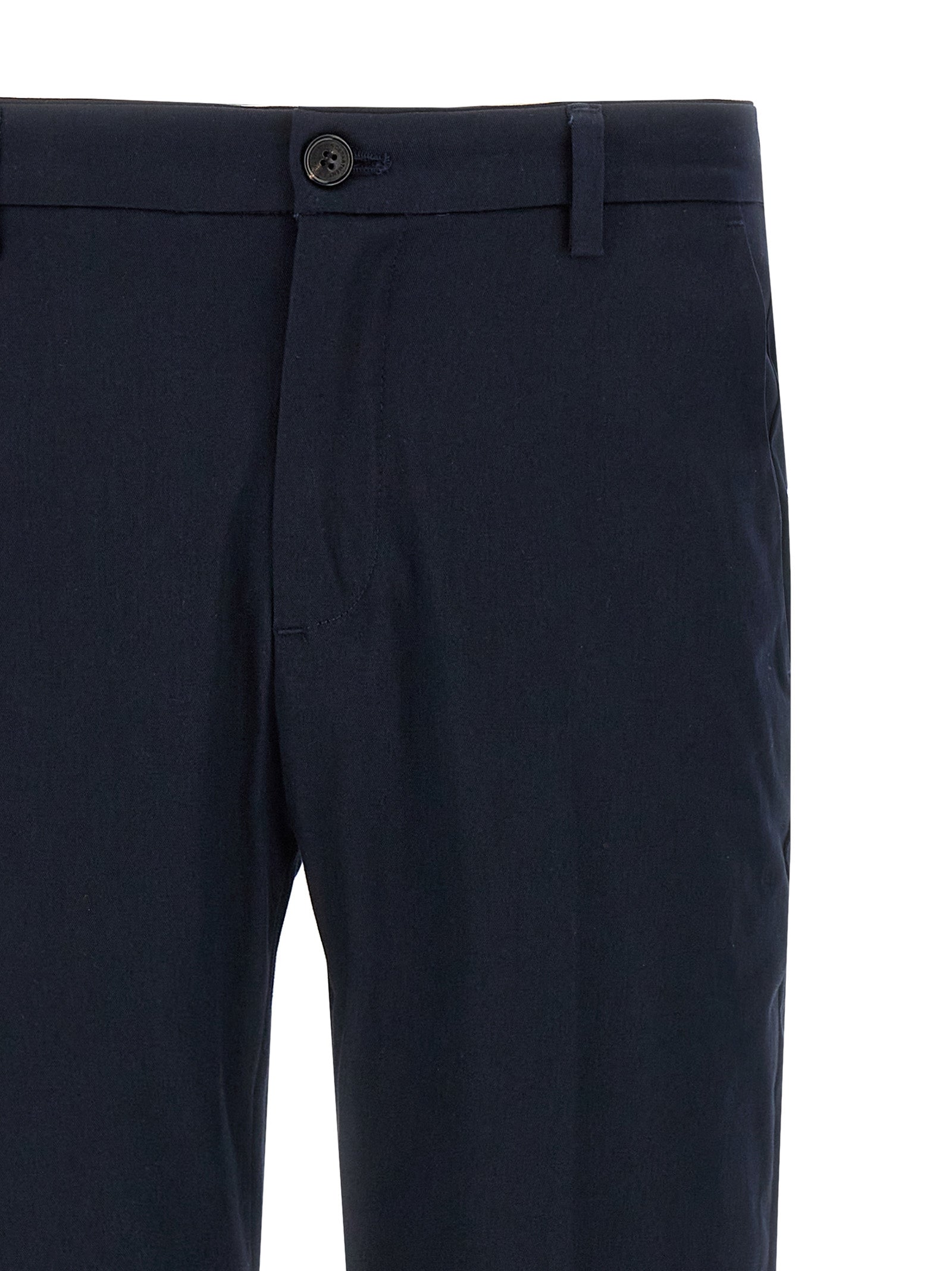Blue Cotton Cropped Pants