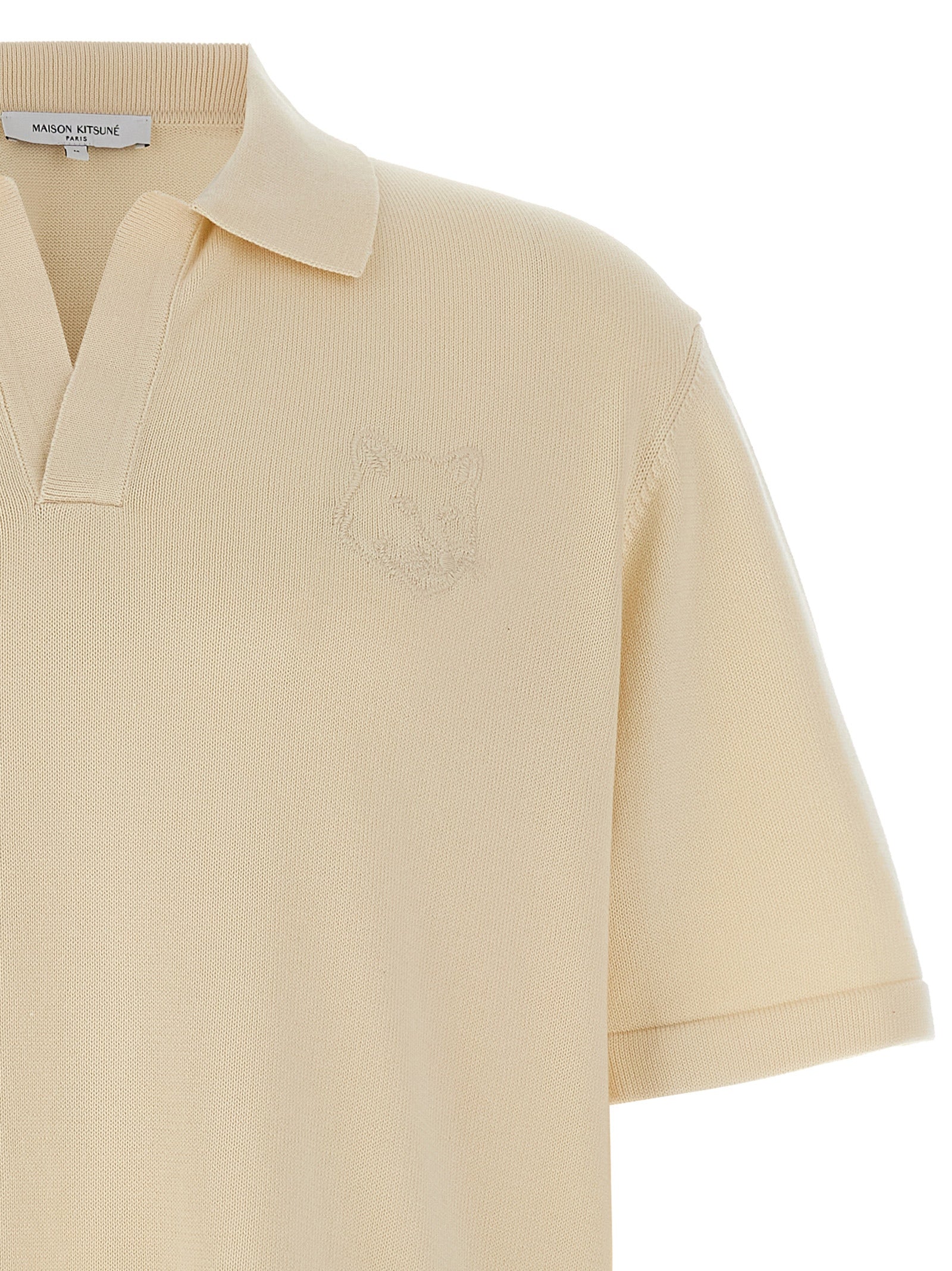 Beige Cotton Polo Shirt