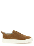 Brown Calfskin Low Top Sneakers