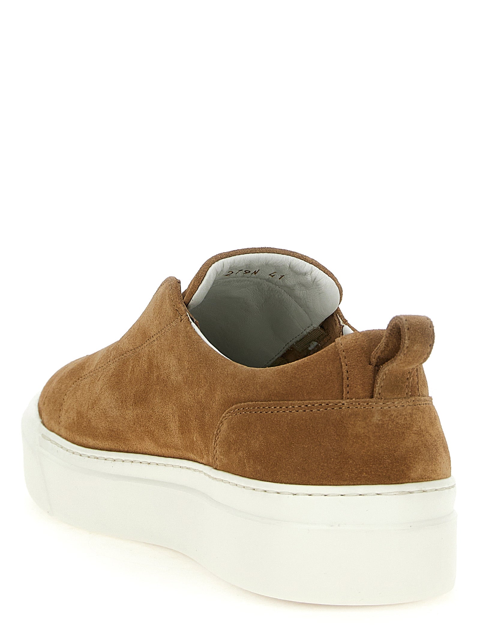 Brown Calfskin Low Top Sneakers