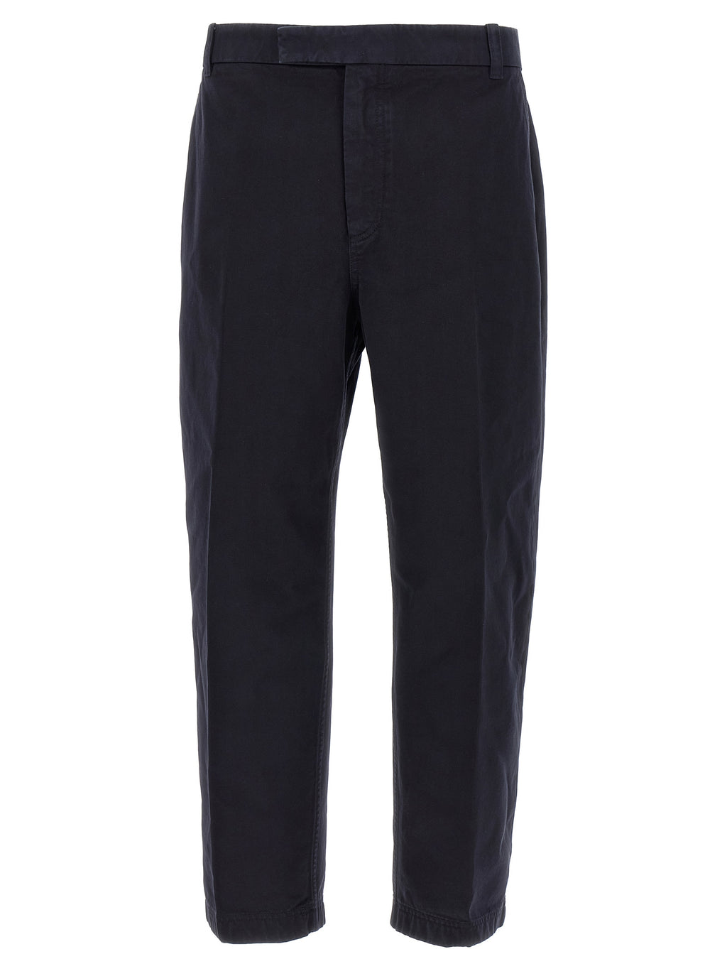Blue Cotton Casual Pants