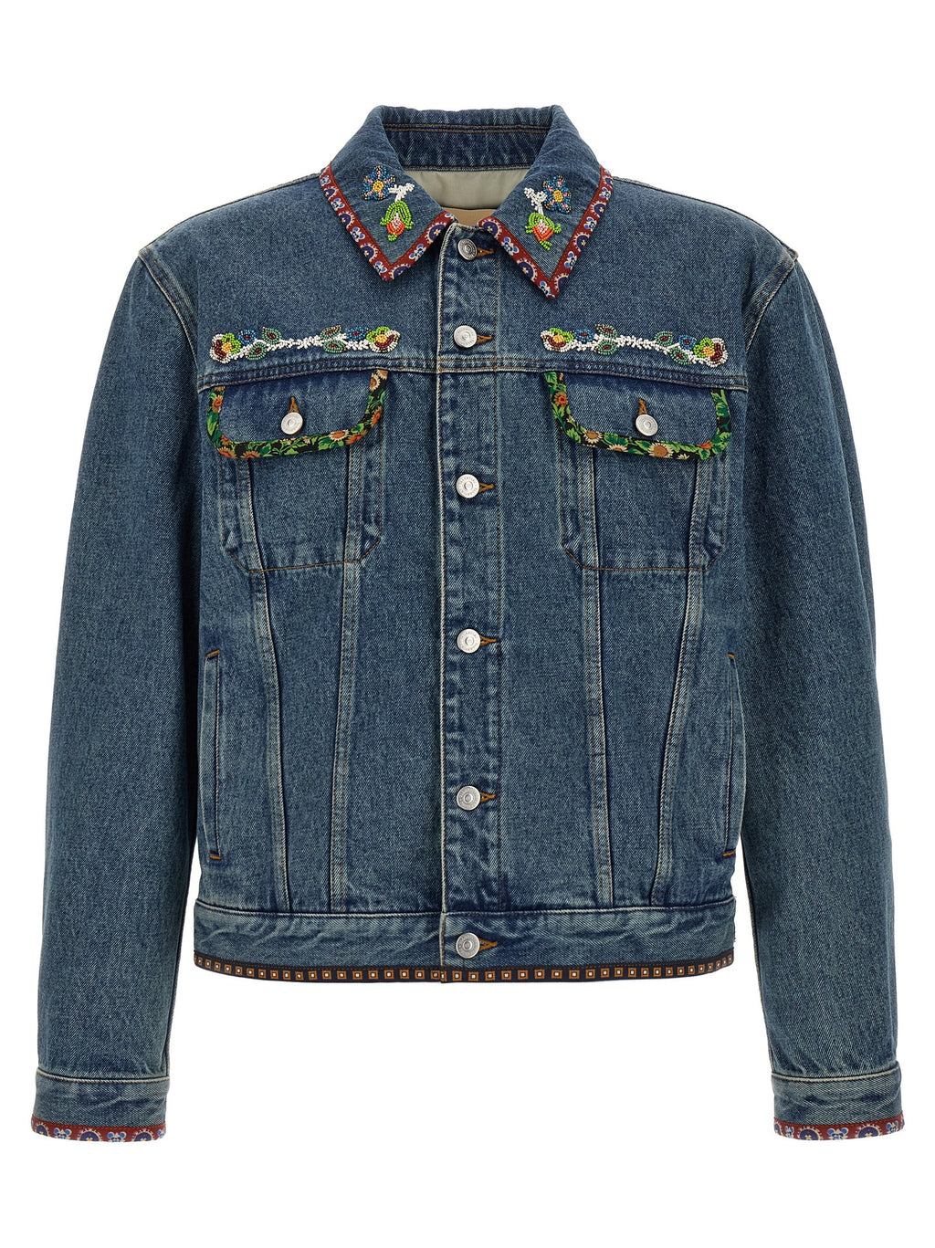 Blue Polyamide Denim Jacket
