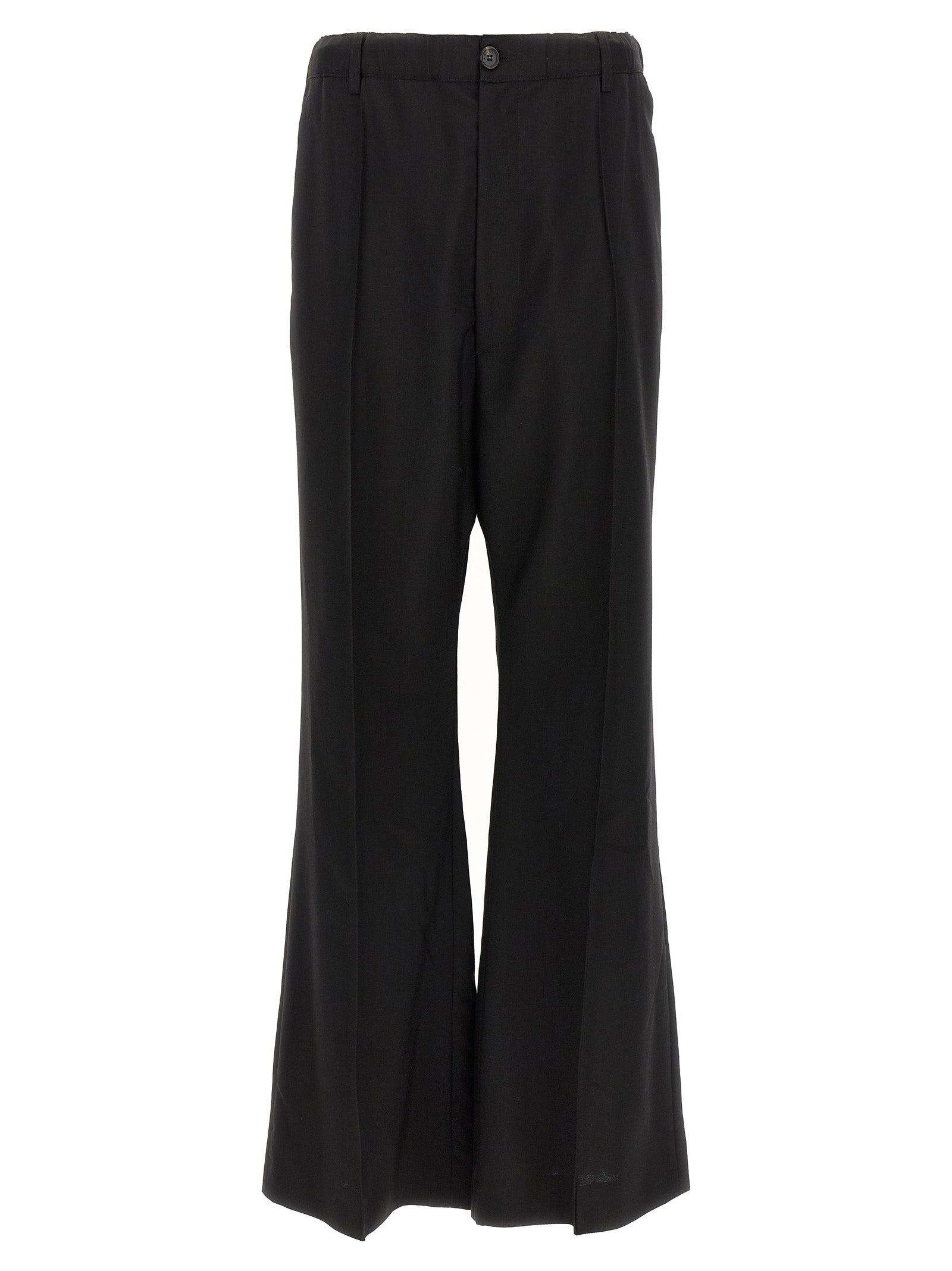 Black Virgin Wool Casual Pants