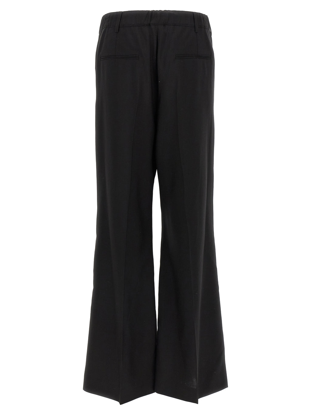 Black Virgin Wool Casual Pants