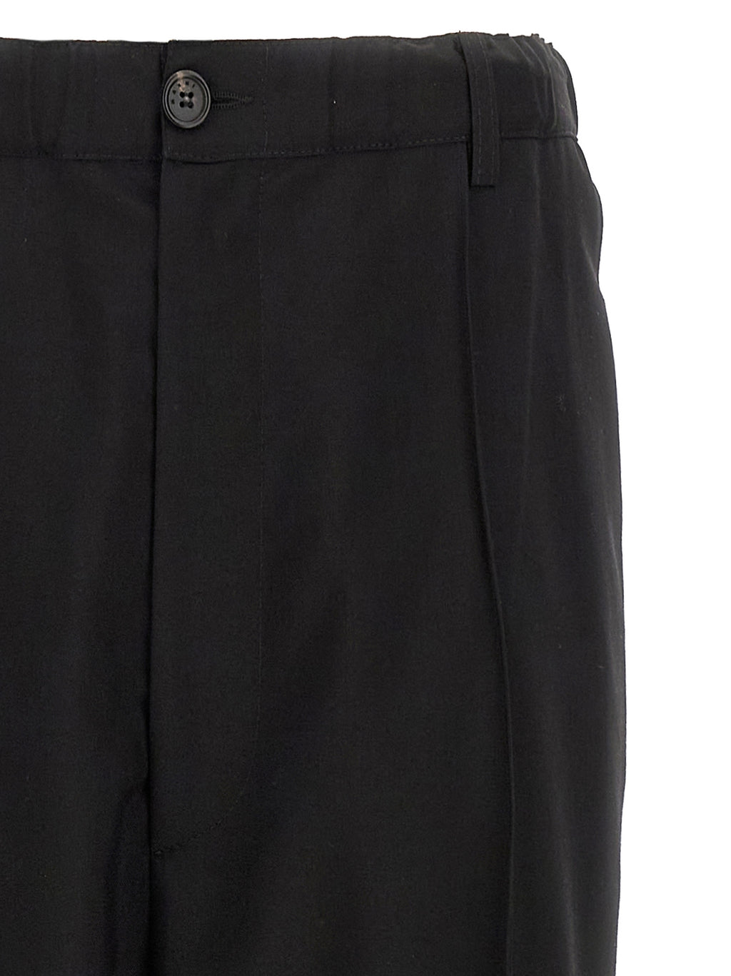 Black Virgin Wool Casual Pants