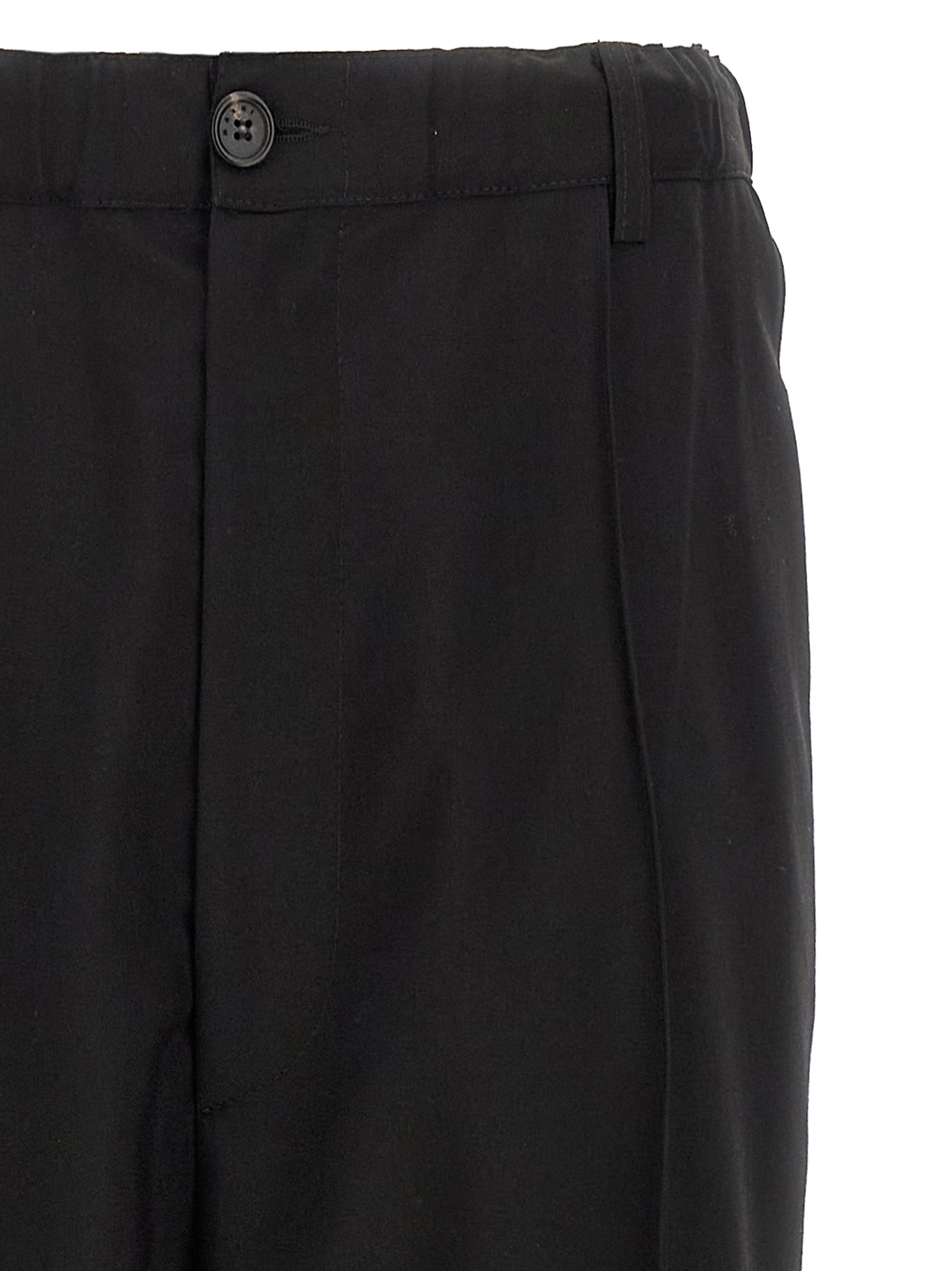 Black Virgin Wool Casual Pants