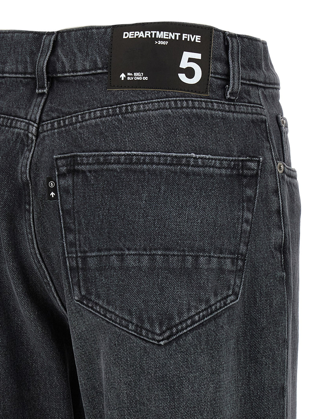 Gray Cotton Straight-Leg Jeans