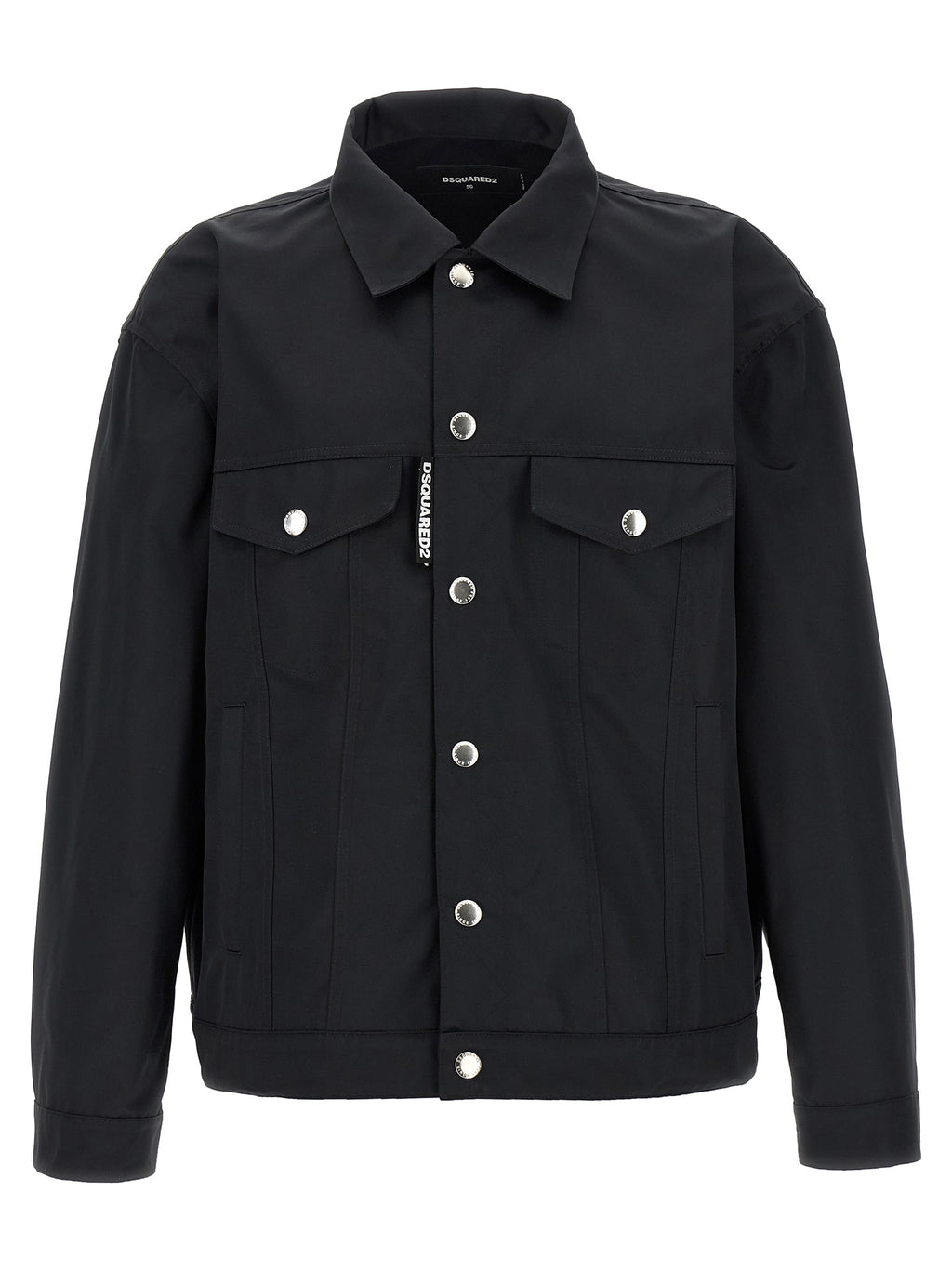 Black Polyester Full-Length Jacket