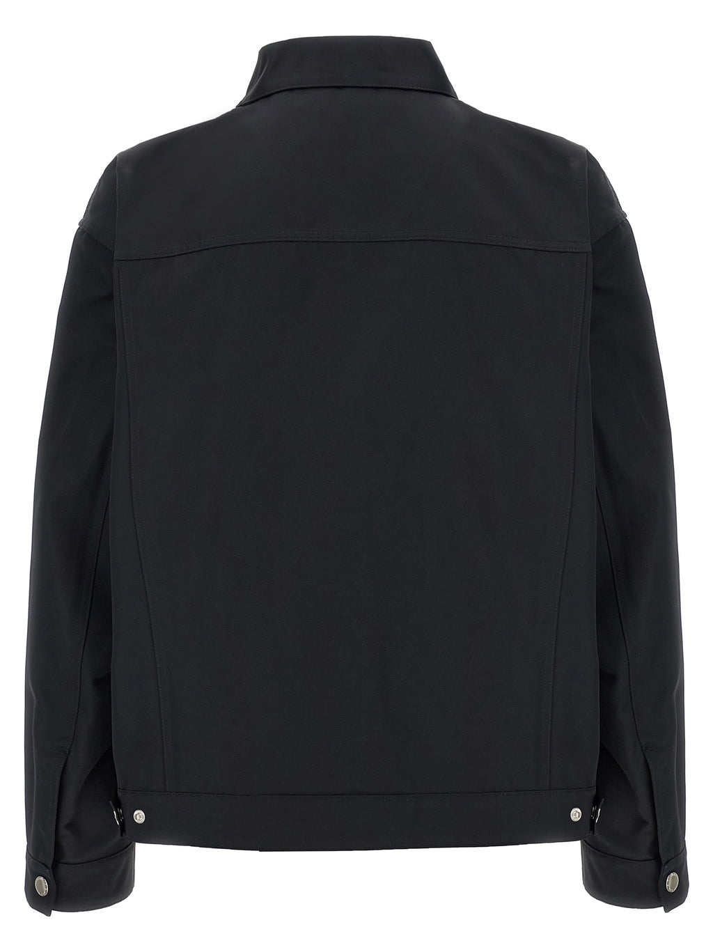 Black Polyester Full-Length Jacket