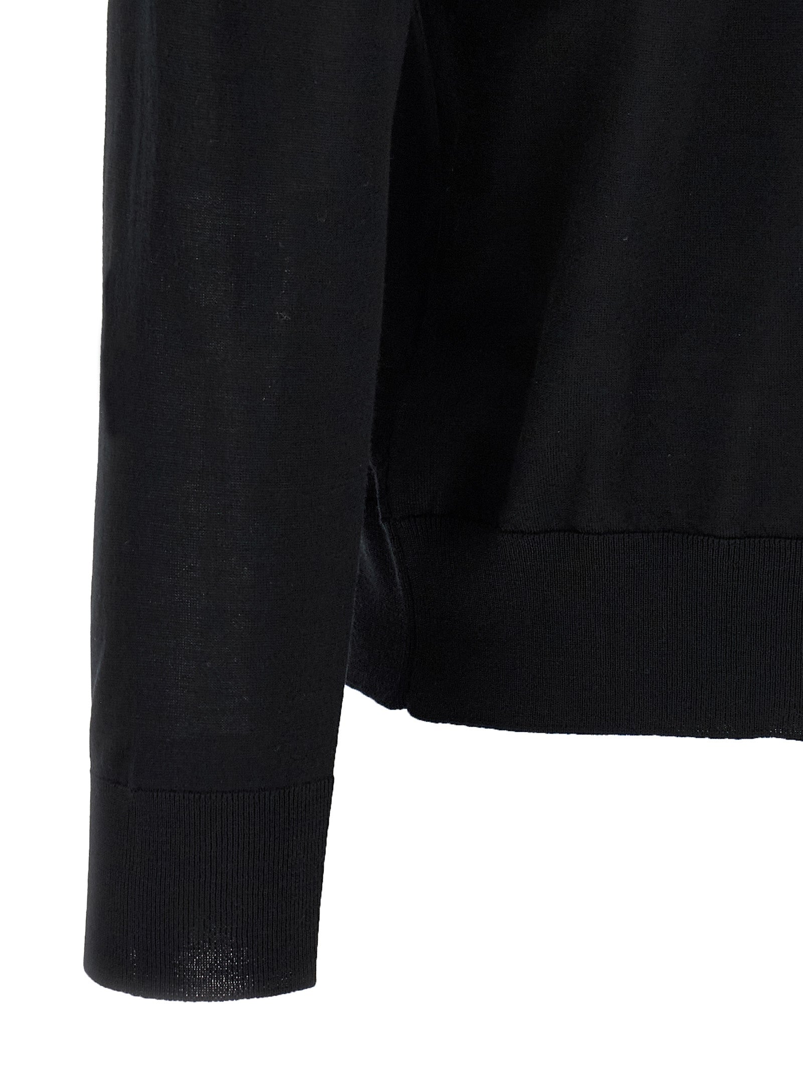Black Wool Polo Shirt