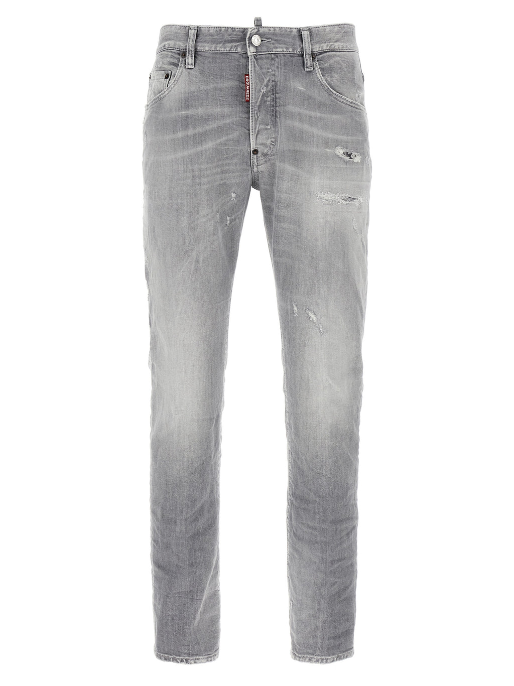Gray Cotton Relaxed Fit Jeans
