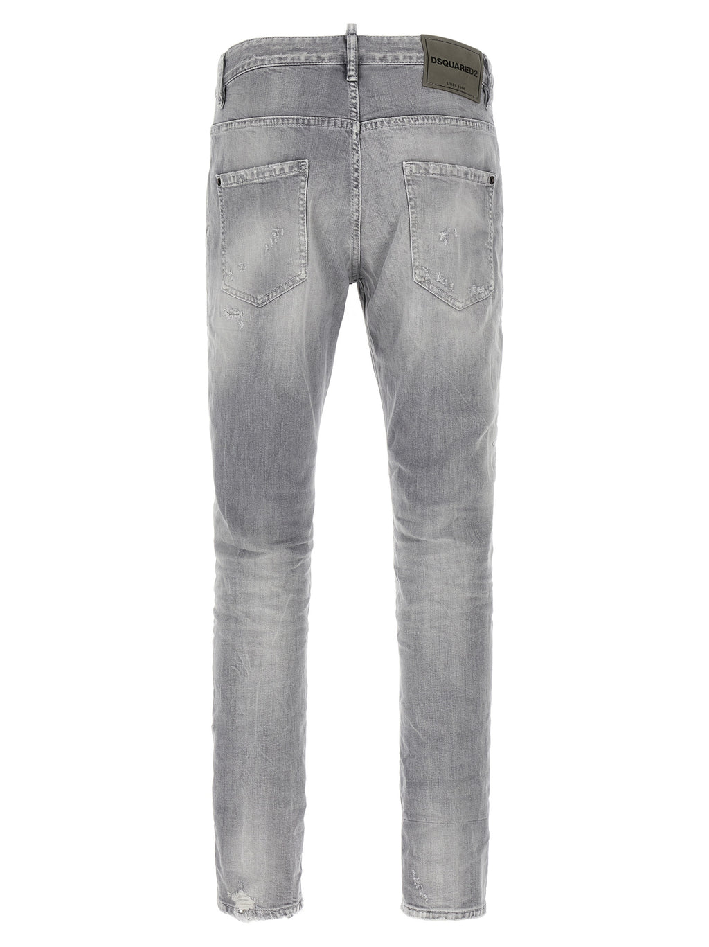 Gray Cotton Relaxed Fit Jeans