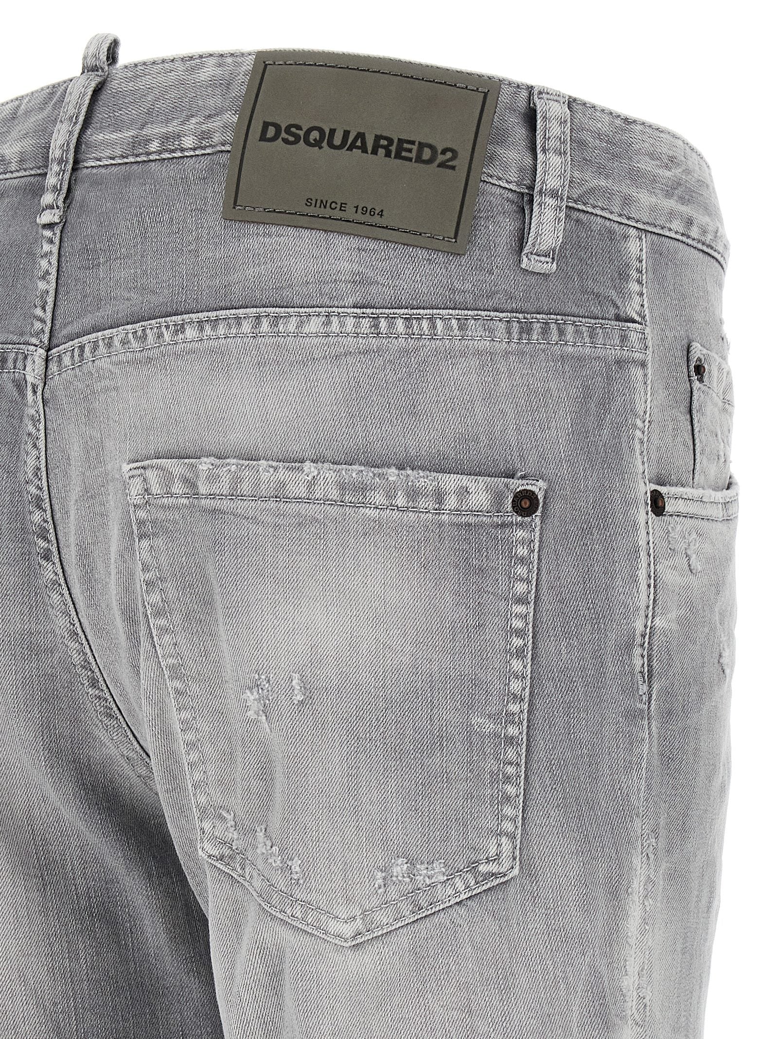 Gray Cotton Relaxed Fit Jeans