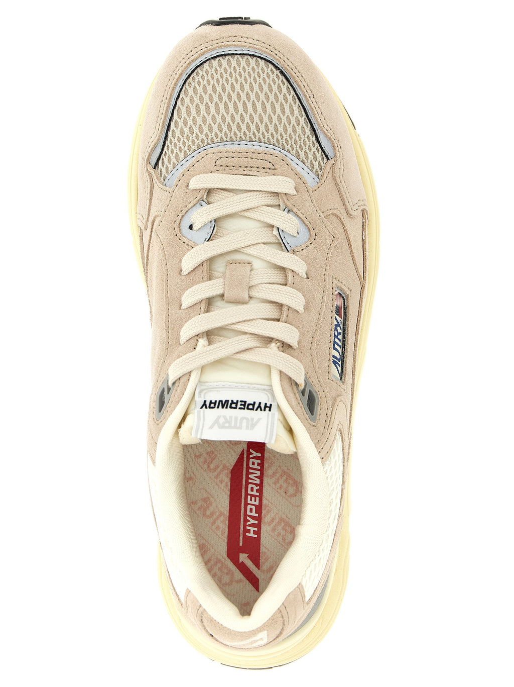 Beige Cowhide Athletic Sneakers
