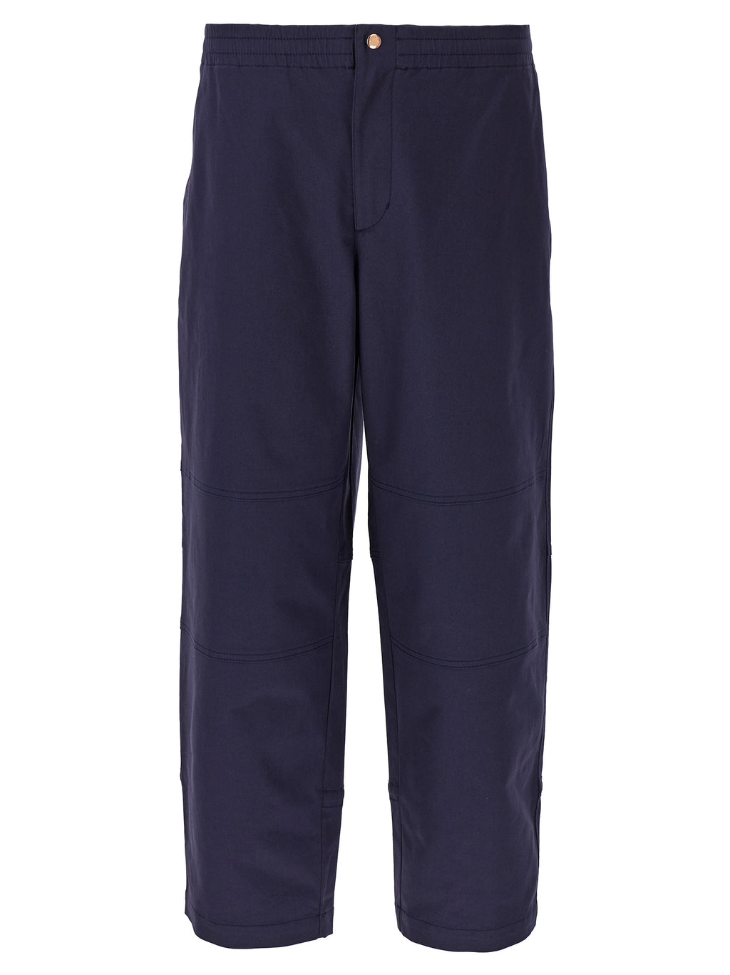 Blue Cotton Casual Pants