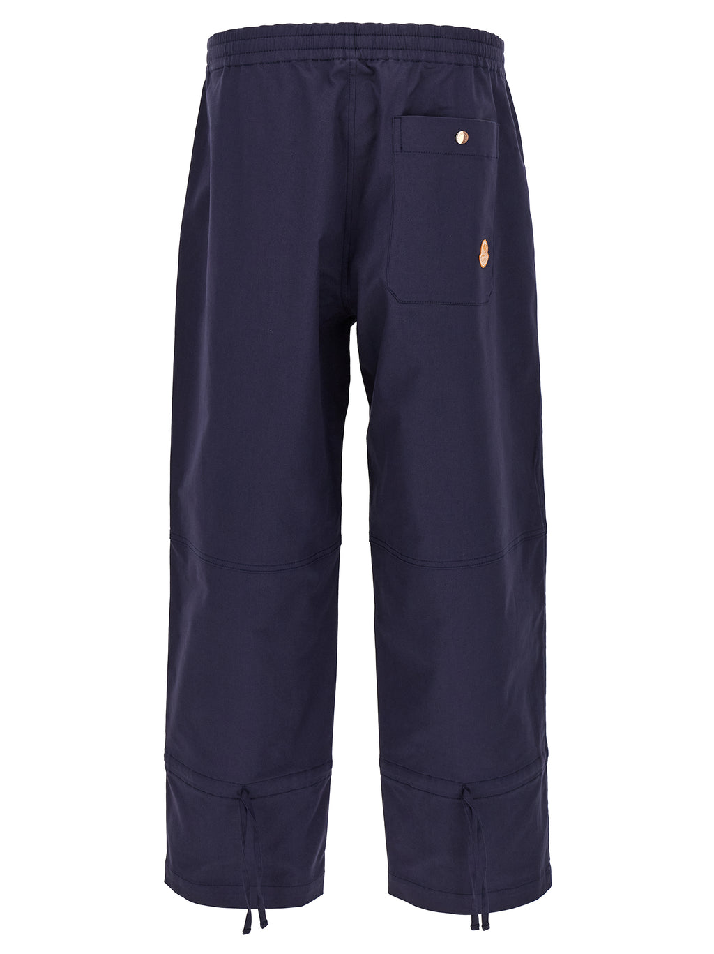 Blue Cotton Casual Pants